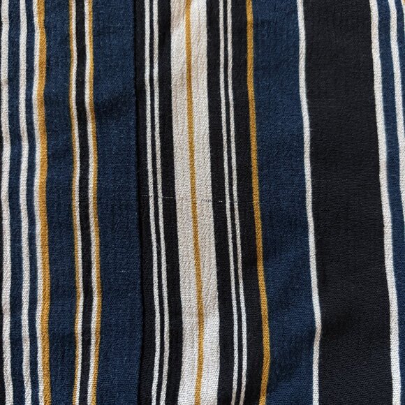 Winds of Change Striped Blue and Yellow Mini Dress Womens Small Boho Feminine - Picture 15 of 16